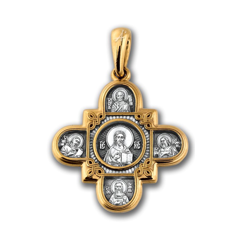 Позолоченный нательный крест «Восемь Святых» (арт 101.065)