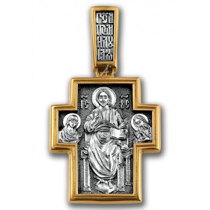 Позолоченный нательный крест «Пророк Илия» (арт 101.066)