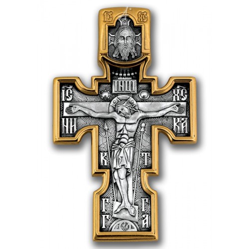 Позолоченный нательный крестик «Архистратиг Михаил» (арт 101.084)