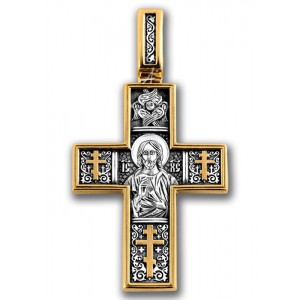 Позолоченный нательный крест «Мученик Трифон» (арт 101.087)