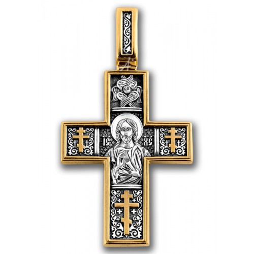 Позолоченный нательный крест «Мученик Трифон» (арт 101.087)