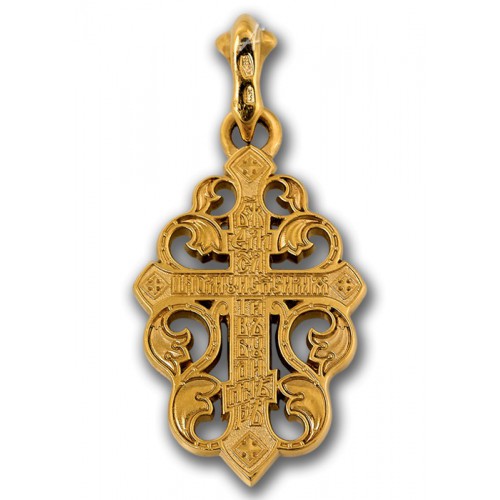 Позолоченный нательный крест «Виноградная лоза» (арт 101.091)