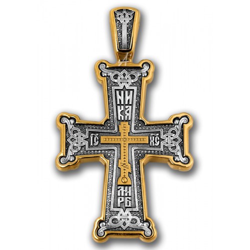 Позолоченный нательный крест «Голгофа» (арт 101.092)