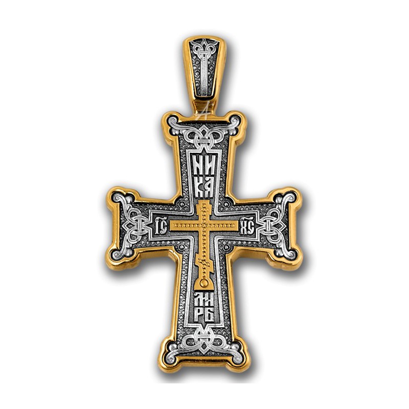 Позолоченный нательный крест «Голгофа» (арт 101.092)