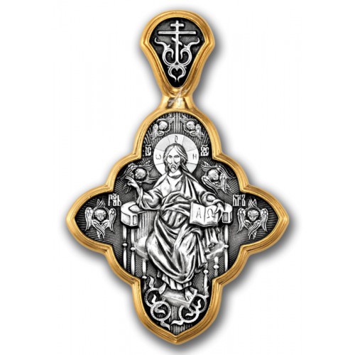 Позолоченный нательный крест «Спас в силах» (арт 101.205)