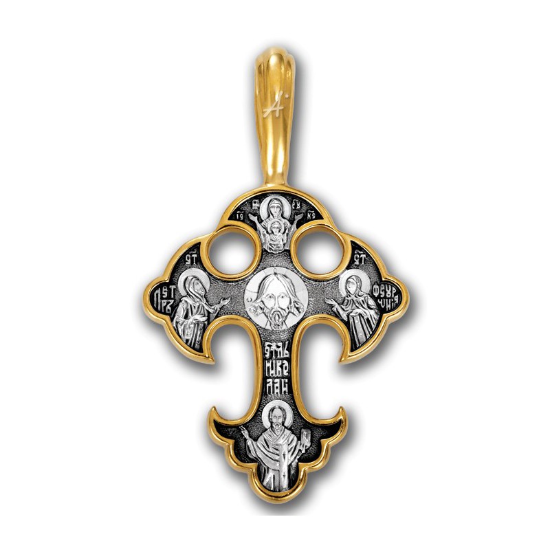 Нательный православный крестик «Покровители Семьи» (арт 101.221)