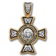 Позолоченный нательный крест с иконой святого Георгия