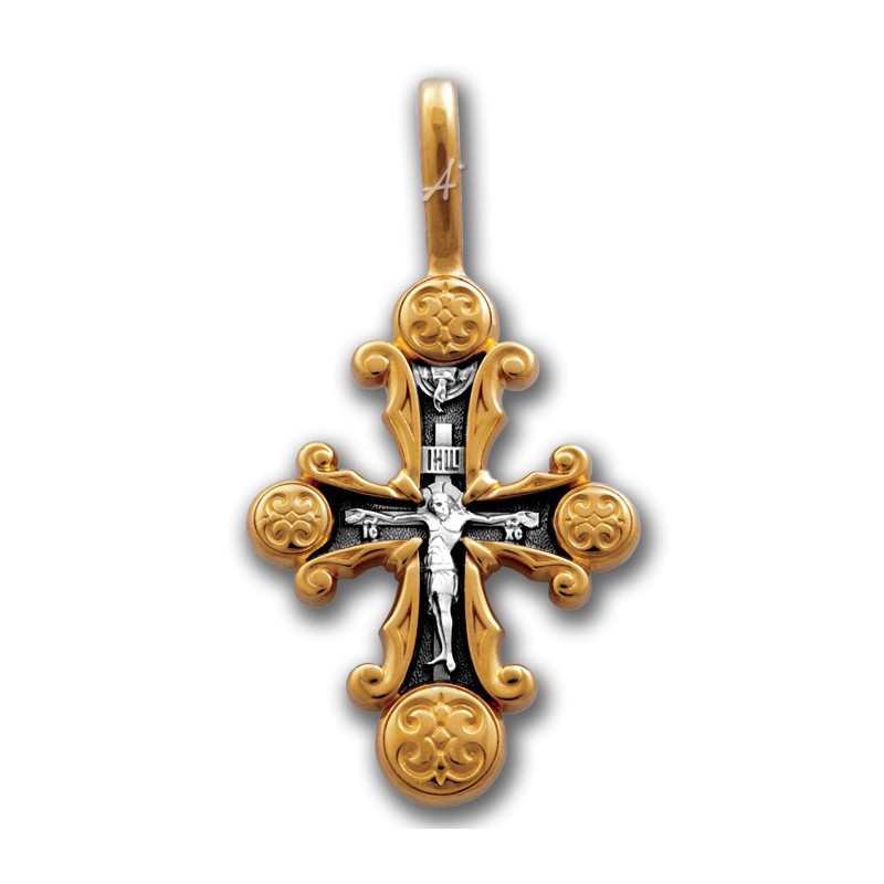 Позолоченный нательный крестик «Прославление» (арт 101.247)