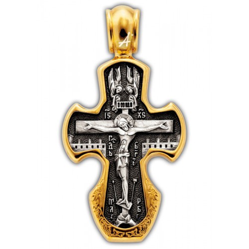 Позолоченный нательный крестик «Матрона Московская» (арт 101.253)