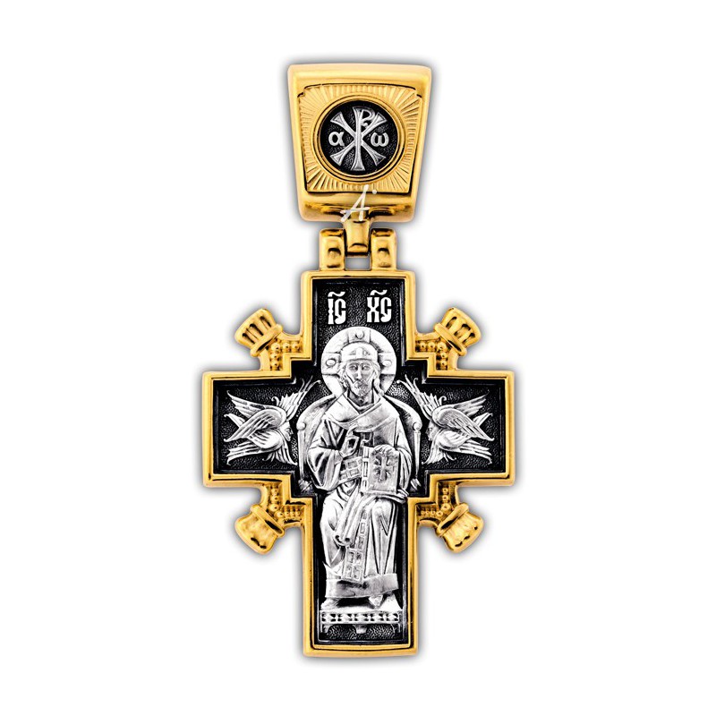 Крест «Христос Царь царей» из серебра с позолотой (арт 101.261)