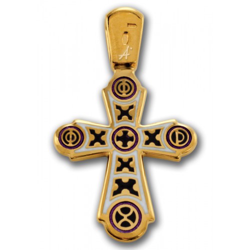 Позолоченный крестик с эмалью «Свет Христов» (арт 103.018)