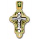 Позолоченный крестик с эмалью «Покров Богородицы»