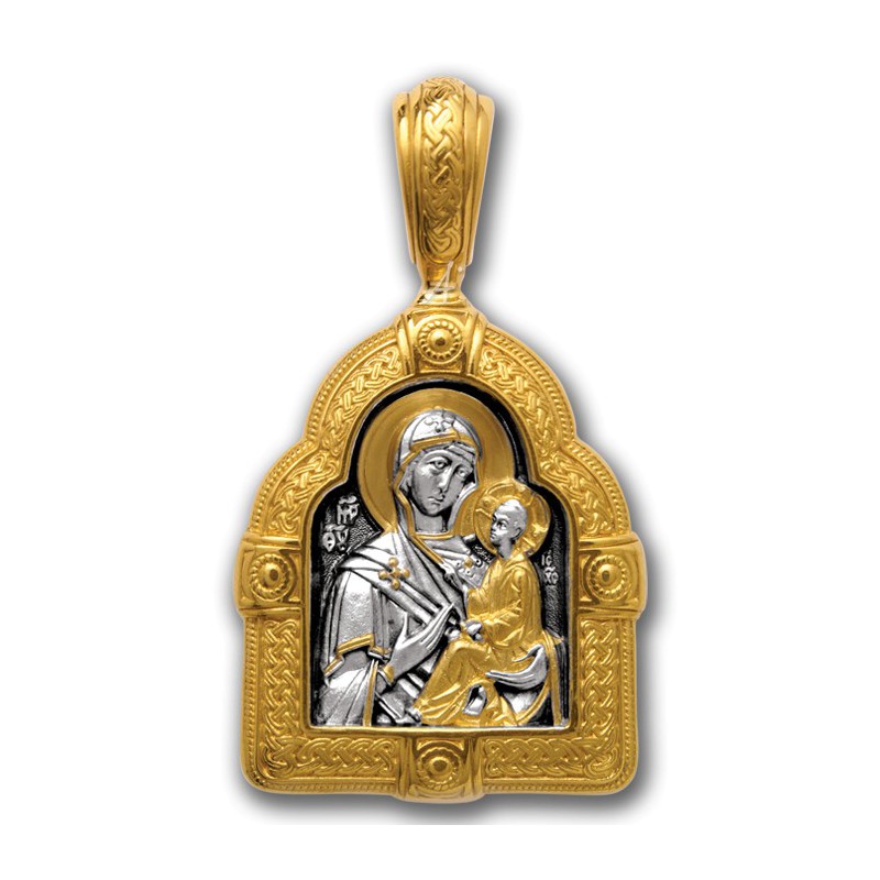 Тихвинская икона Божией Матери в золотом киоте