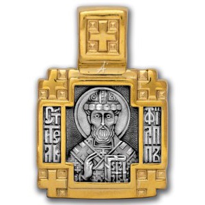 Тельная иконка квадратной формы Святитель Филипп Московский