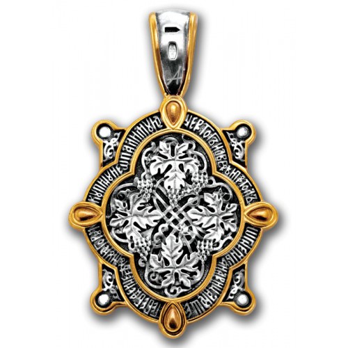 Серебряная нательная иконка Божией Матери «Неопалимая Купина»