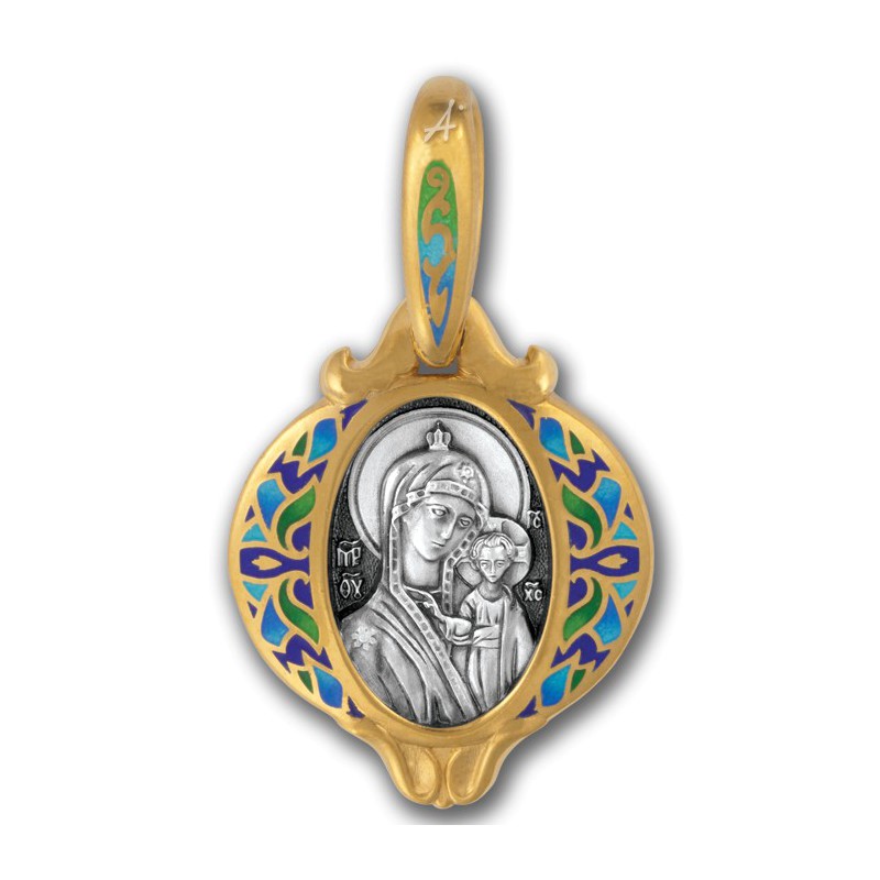 Казанская икона Божией Матери. Образок с эмалью