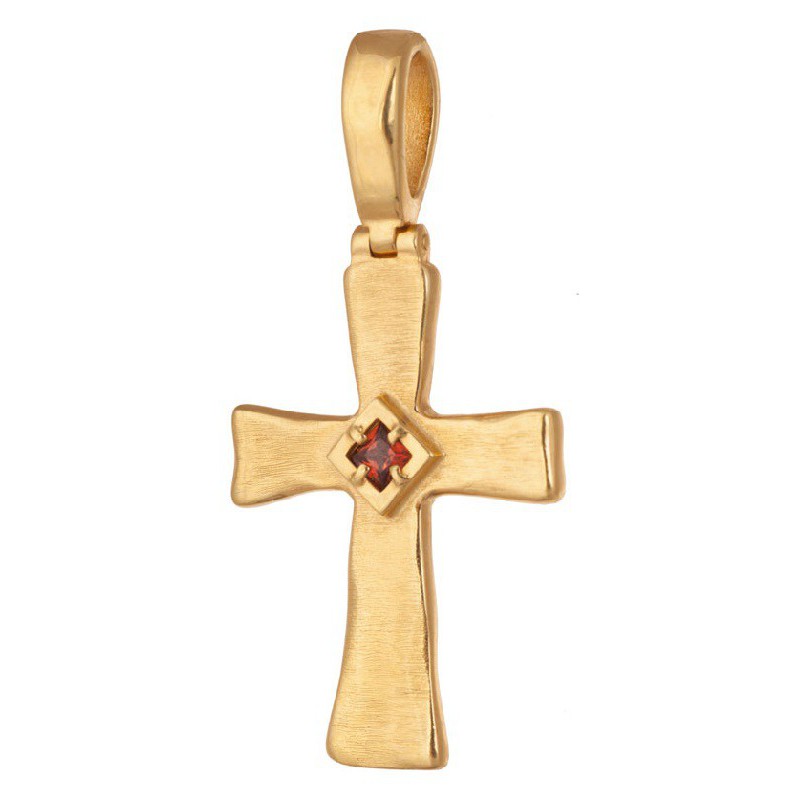 Православный крестик с гранатом «Господи Помилуй» (Кс.771)