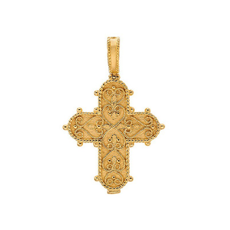 Позолоченный нательный крест «Филигранный» (Кс.693.п)