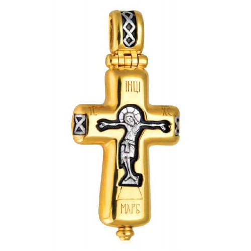 Нательный православный крест мощевик с распятием