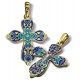 Православный крест с эмалью КЭ 04 (фианит)