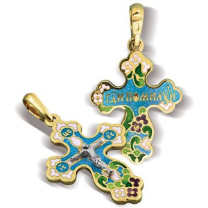 Православный крест с эмалью КЭ 11