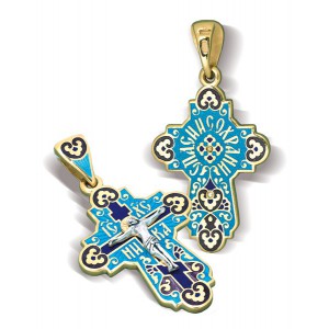Православный крест с эмалью КЭ 15