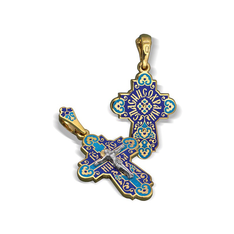 Православный крест с эмалью КЭ 15
