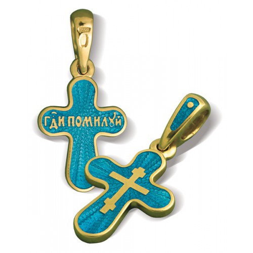 Православный крест с эмалью КЭ 21