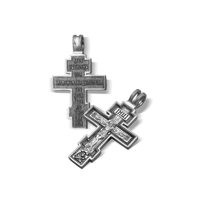 Серебряный нательный крестик «Восьмиконечный»