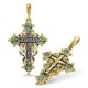 Православный крест с эмалью КЭ 01 (фианит)